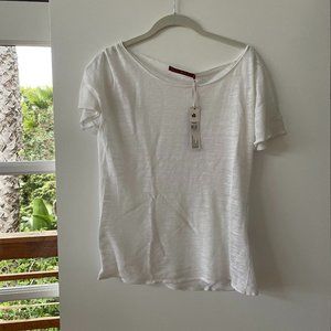 Krimson Klover Sheer Delight Short-Sleeve Boatneck‎ Top in White, Size XL, NWT